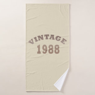 Born in 1988 elegant modern vintage birthday gift bath towel