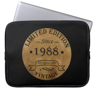 Born in 1988 vintage birthday gift laptop sleeve