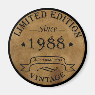 born in 1988 vintage birthday magnet
