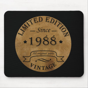born in 1988 vintage birthday mouse mat