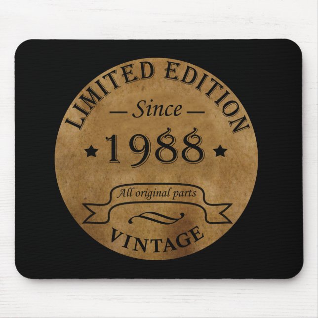 born in 1988 vintage birthday mouse mat (Front)