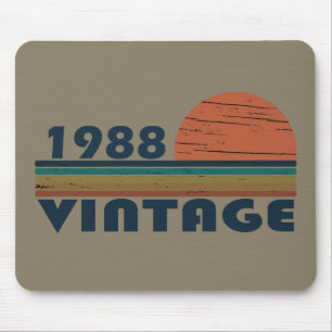 born in 1988 vintage birthday mouse mat