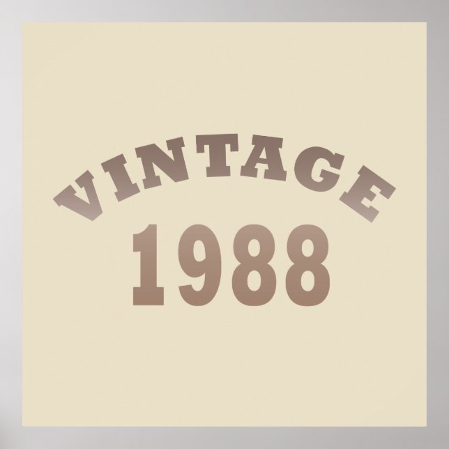 Born in 1988 vintage birthday poster (Front)