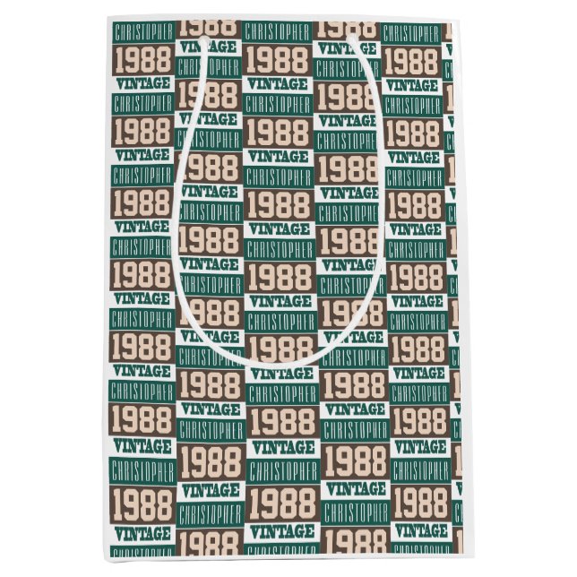 Born in 1988 with Christian Name Medium Gift Bag (Front)