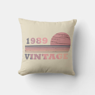 born in 1989 vintage birthday cushion