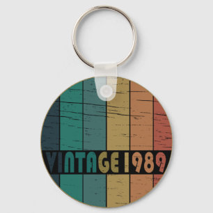 Born in 1989 vintage birthday gift key ring