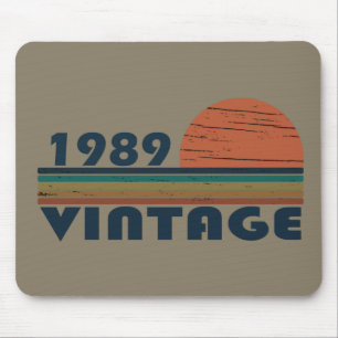 Born in 1989 vintage birthday gift mouse mat
