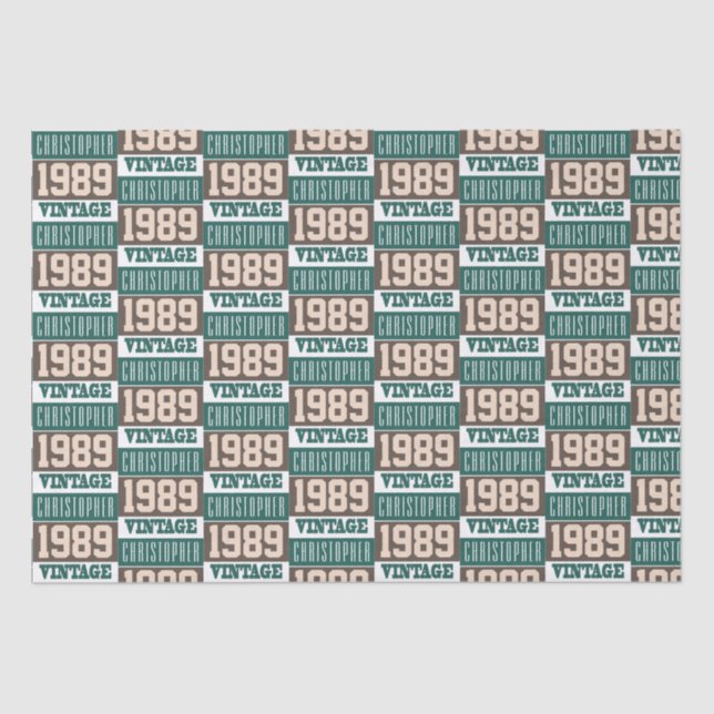 Born in 1989 with Christian Name Tissue Paper (Front)