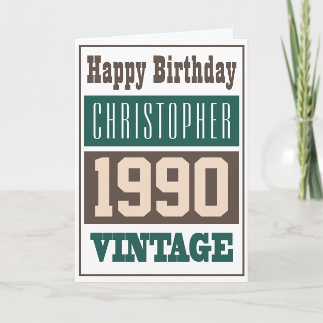 Born in 1990, Personalised Card (Front)