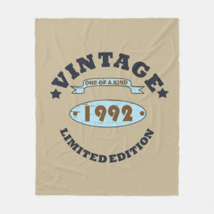 Born in 1992 elegant vintage birthday gift fleece blanket