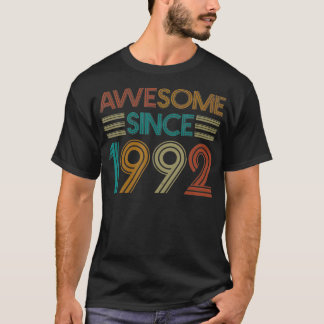 Born In 1992 Retro Vintage 30th Birthday 30 Years  T-Shirt