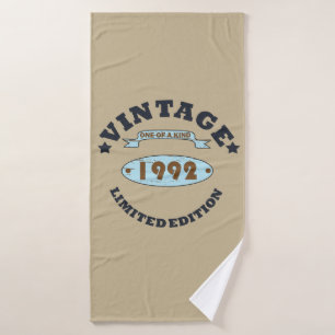 born in 1992 vintage birthday gift bath towel