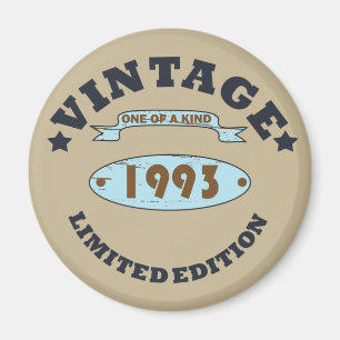 born in 1993 vintage birthday gift magnet