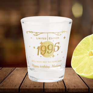Born in 1995 30th birthday party drinks barware shot glass