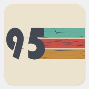Born in 1995 elegant vintage birthday party gift square sticker