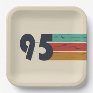 Born in 1995 vintage birthday party paper plate