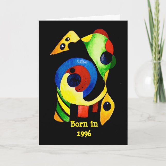 Born in 1996 Birthday Fun Facts Card (Front)