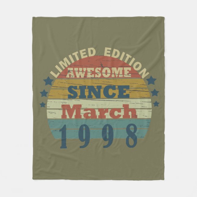 Born in 1998 birthday gift fleece blanket (Front)