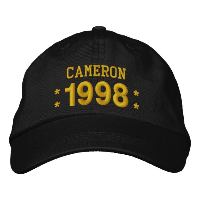 Born in 1998 or Any Year 21st Birthday V09G BROWN Embroidered Hat (Front)