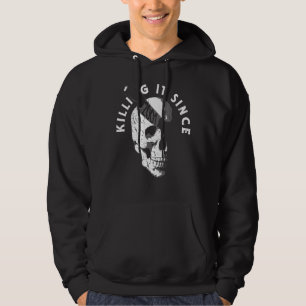 Born In 2001 Year Of Birth Birthday Gothic Skull Hoodie