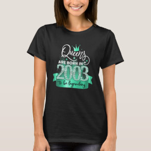 Born in 2003 I Black Turquoise Party Outfit & Acce T-Shirt