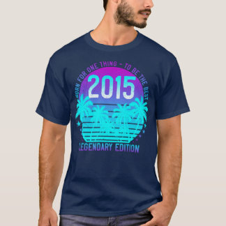 Born in 2015 Vintage Birthday 6th Aesthetic Sunset T-Shirt
