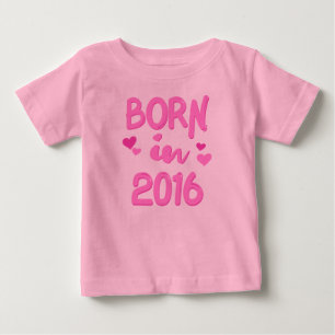 Born in 2016 Baby Girl T-shirt