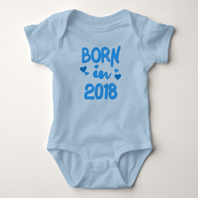 BORN IN 2018 BOY BABY BODYSUIT (Front)