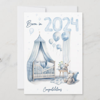 Born in 2024 - Congratulations New Baby Boy Card