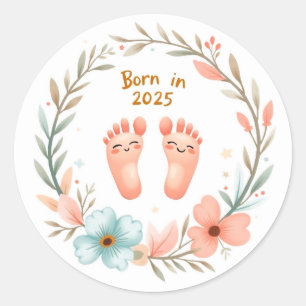 Born in 2025 classic round sticker