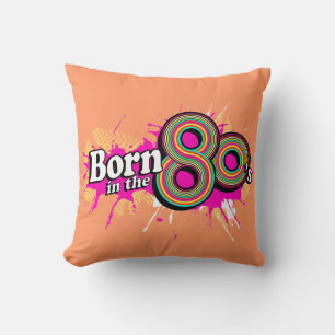 Born in 80's retro peach cushion pillow