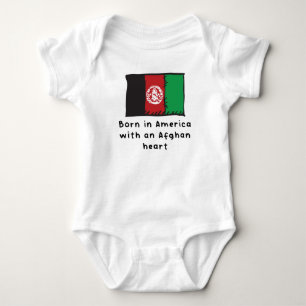 Born In America With An Afghan Heart Cute Afghanis Baby Bodysuit