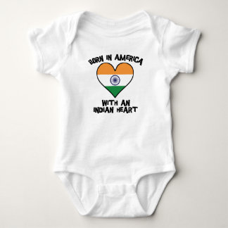 Born In America With An Indian Heart Baby Bodysuit