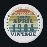 born in april 1984 vintage birthday magnet<br><div class="desc">You can add some originality to your wardrobe with this original 1984 vintage sunset retro-looking birthday design with awesome colors and typography font lettering, is a great gift idea for men, women, husband, wife girlfriend, and a boyfriend who will love this one-of-a-kind artwork. The best amazing and funny holiday present...</div>