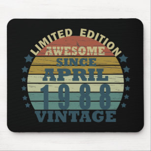 Born in april 1988 classic sunset mouse mat