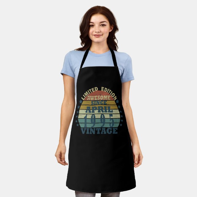 born in april 1995 vintage birthday apron (Worn)