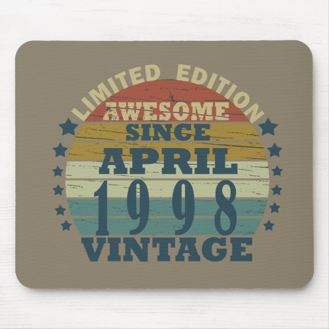 Born in april 1998 classic sunset mouse mat (Front)