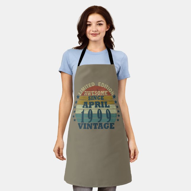 Born in april 1999 vintage birthday apron (Worn)