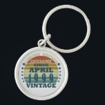 Born in april 1999 vintage birthday key ring<br><div class="desc">You can add some originality to your wardrobe collection with this vintage retro graphic design with awesome typography font lettering, a great gift for men, women, husbands, wives, girlfriend, and a boyfriend who will love this one-of-a-kind artwork. The best and most fun holiday present for your happy birthday party. If...</div>
