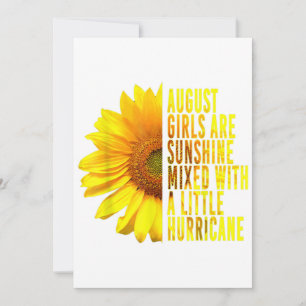 Born In August Womans Birthday Sunflower Lover Flo Invitation