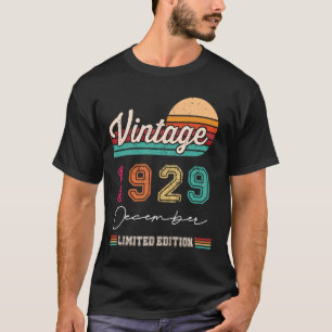 Born In December 1929 Vintage Happy Birthday 95 Ye T-Shirt
