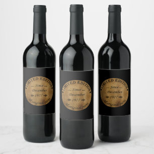born in december 1977 vintage birthday wine label