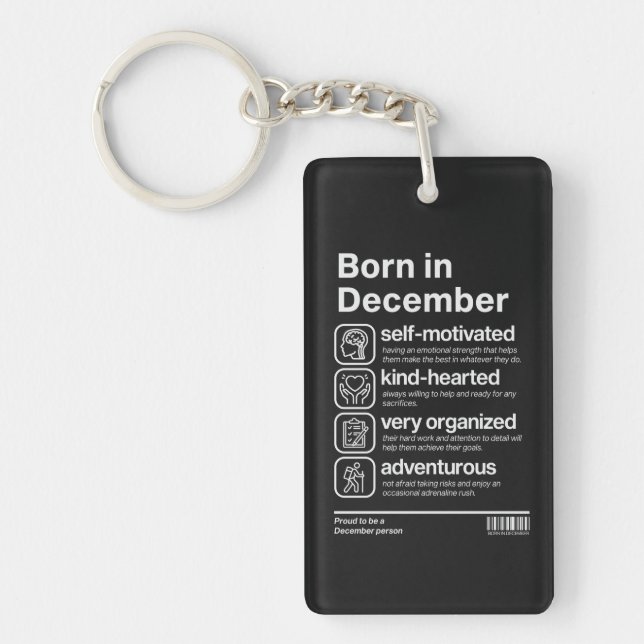 Born In December Personality Key Ring (Front)