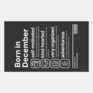 Born In December Personality Rectangular Sticker