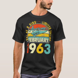 Born In February 1963 58th Birthday Gift Retro 58 T-Shirt