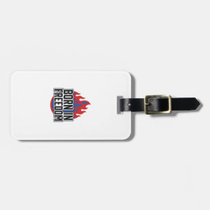 Born In Freedom Flame Vintage Engraving Shirt Desi Luggage Tag