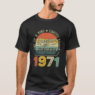 Born In January 1971 51 Yrs Tee Vintage 51St Birth