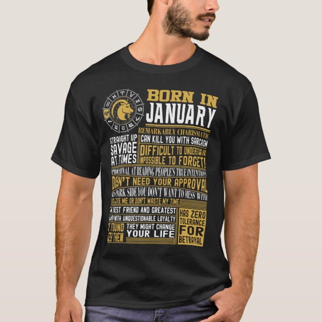 Born in January facts T-Shirt (Front)