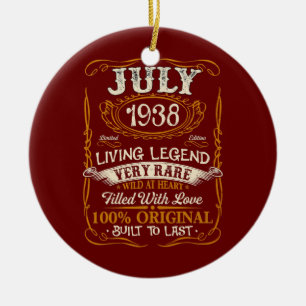 Born In July 1938 Vintage 84th Birthday 84 Years Ceramic Tree Decoration