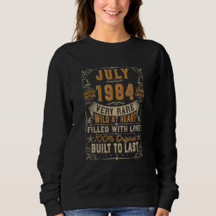 Born In July 1984 38th Birthday Retro 38 Years Ol Sweatshirt